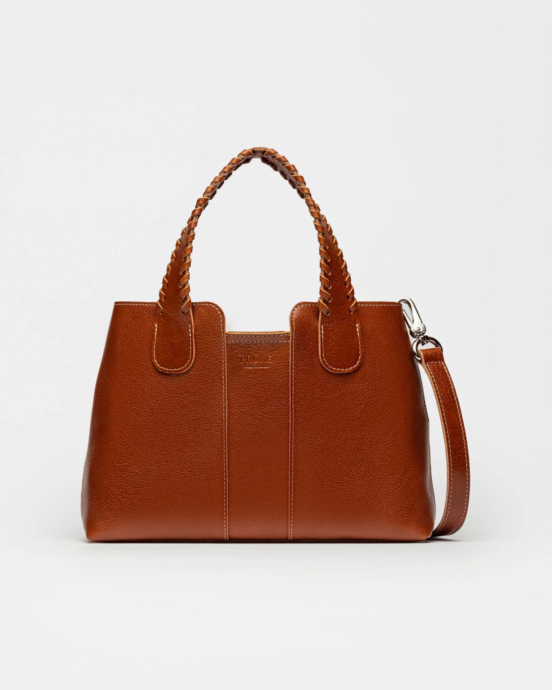 Cartera de mano The Braided en cuero vegetal liso