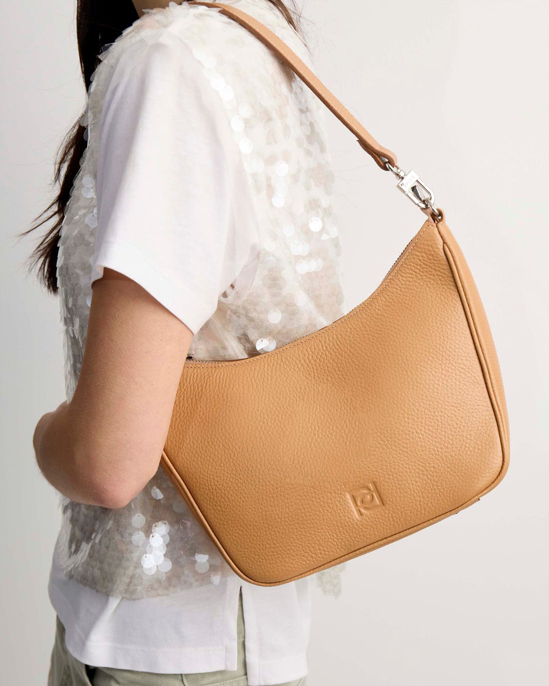 Bandolera Venice en cuero graneado