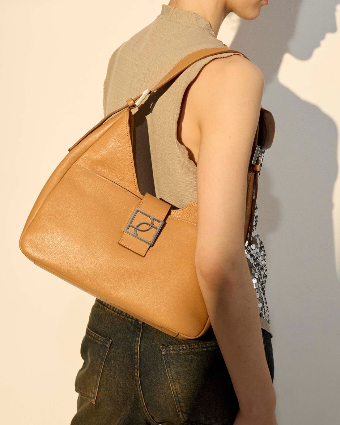 Bolso Signature en cuero graneado