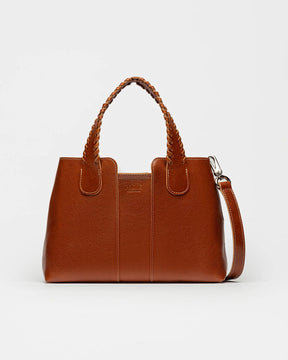 Cartera de mano The Braided en cuero vegetal liso