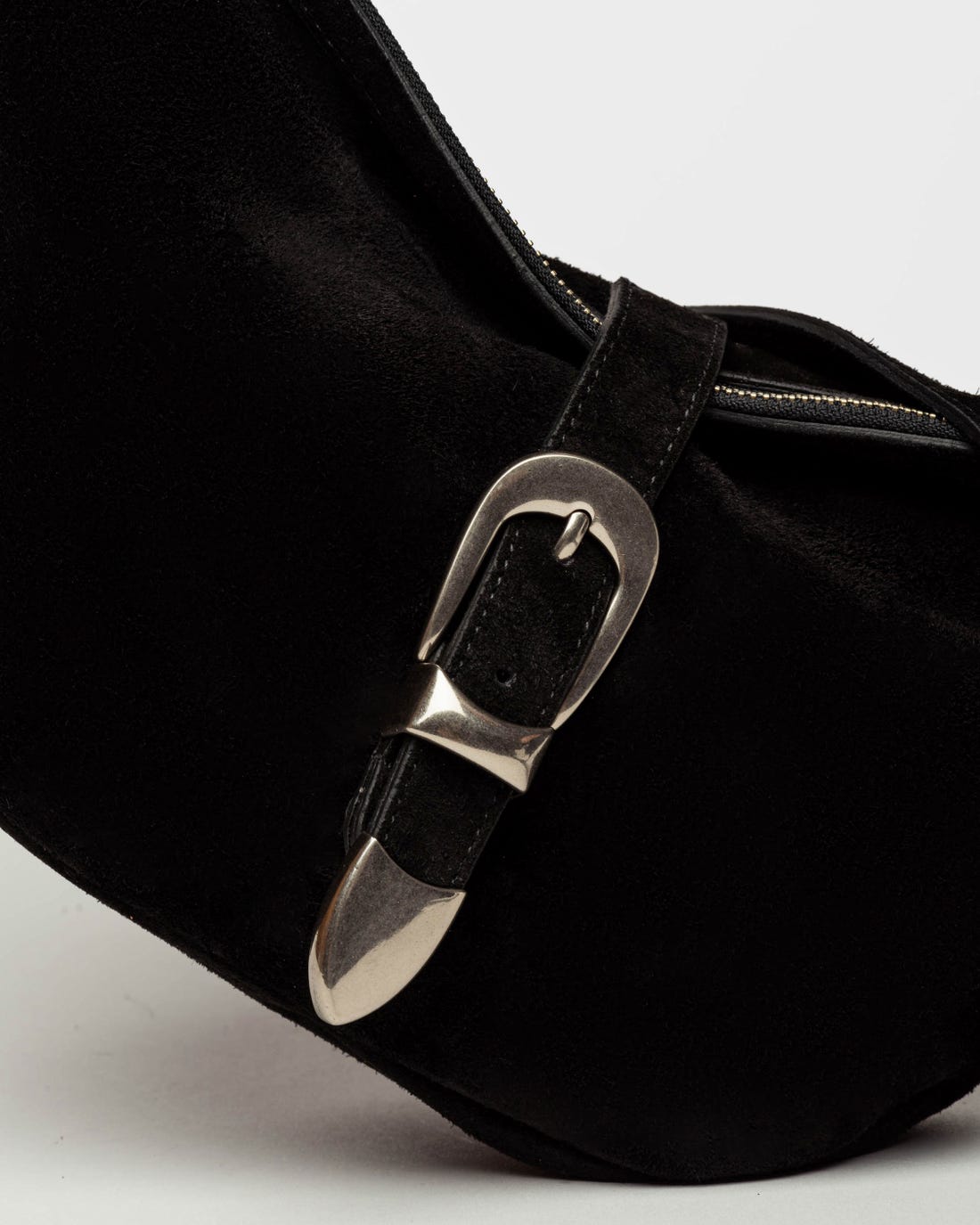 Bandolera Bambu en cuero gamuza