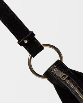 Bandolera Bambu en cuero gamuza