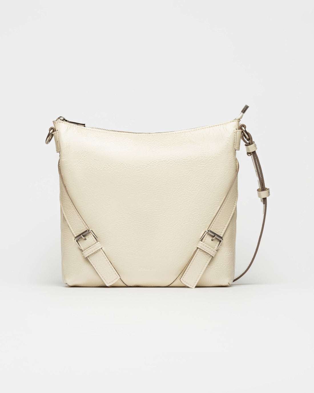 Bandolera Pocket en cuero charol arrugado