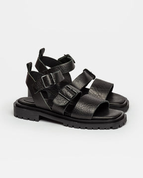 Sandalia media Alba en cuero graneado